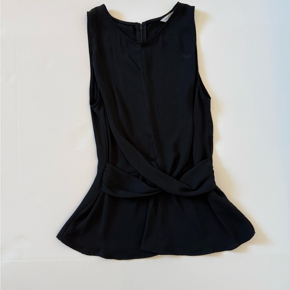 Elegant Black Sleeveless Peplum Top
